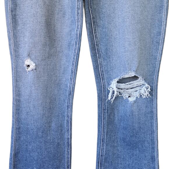 PAIGE Colette Crop Flare Jeans Size 27 Distressed Knees - Picture 7 of 8